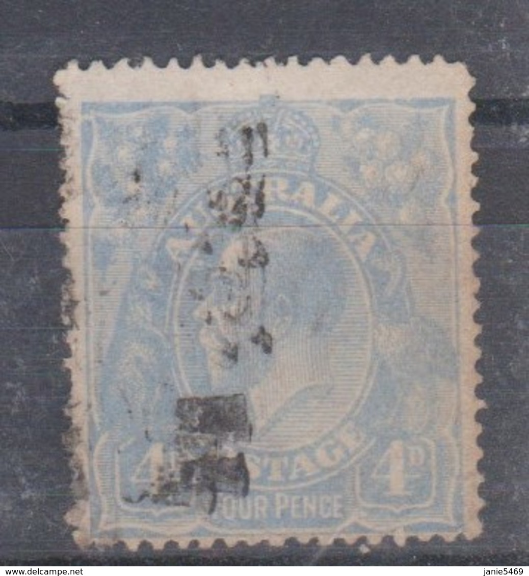 Australia  S74 1914-24 King George V 4d Blue,used.broken Frame - Oblitérés