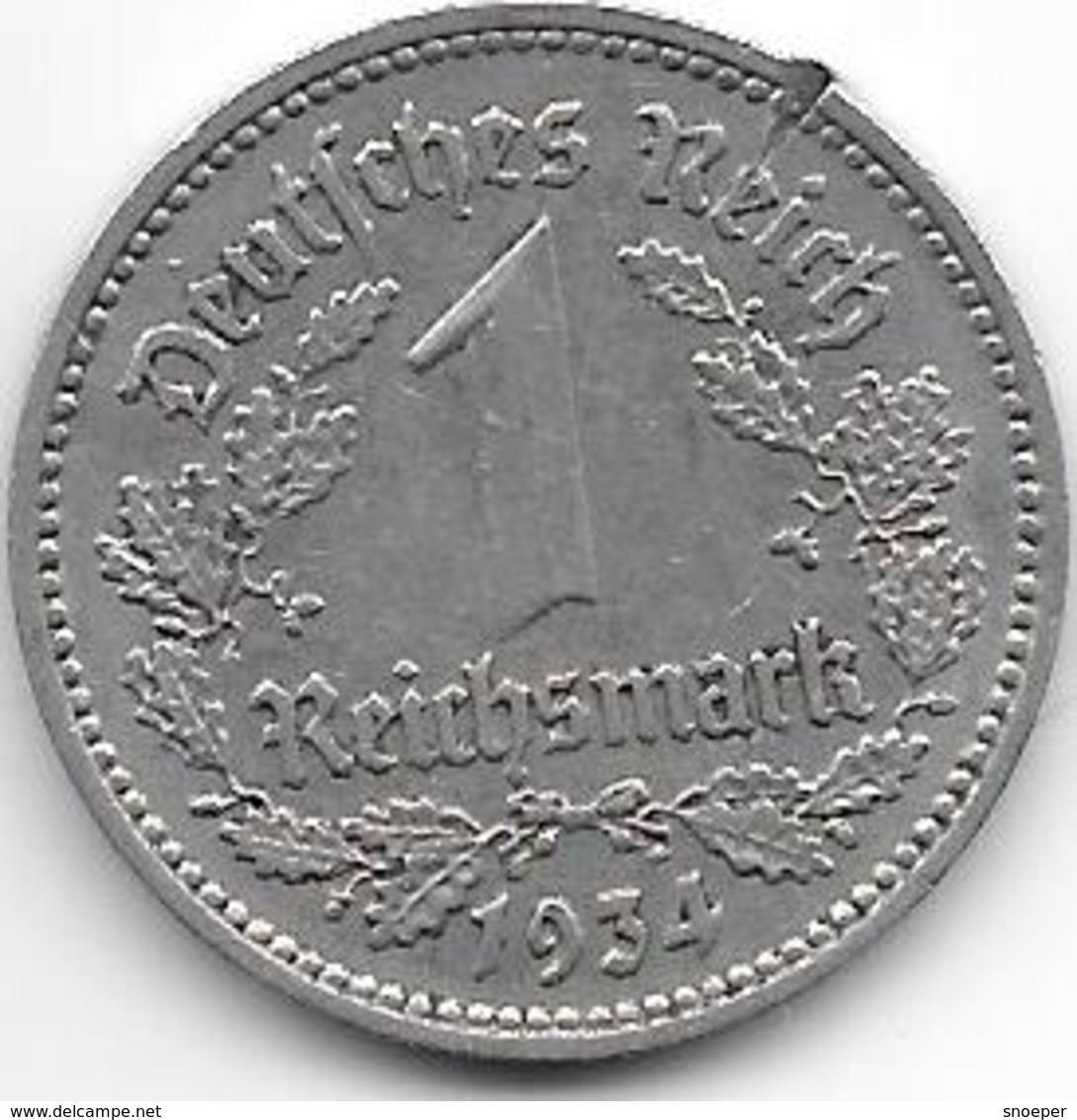 *germany Thirt Rich 1 Mark 1934 D  Km78   Vf - 1 Reichsmark