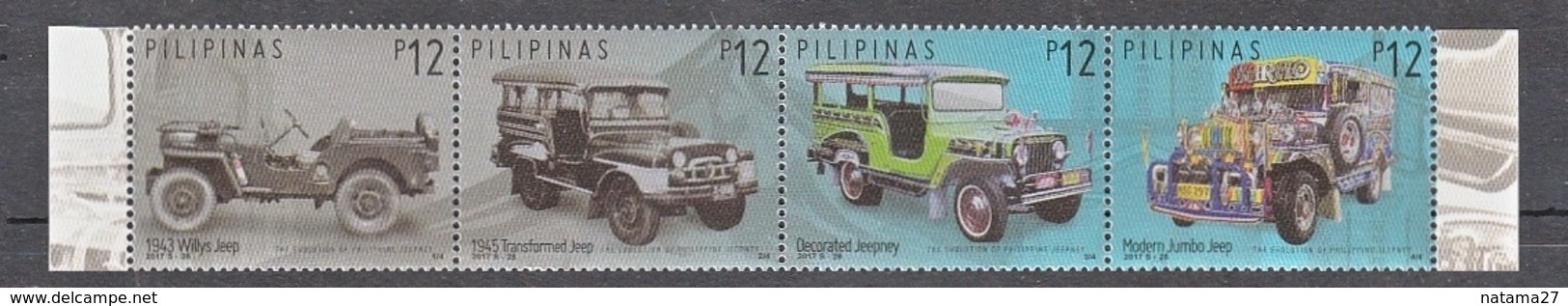 Filippine Philippines Philippinen Filipinas 2017 The Evolution Of Jeepney Strip Of 4 - MNH** (see Photo) - Filippijnen