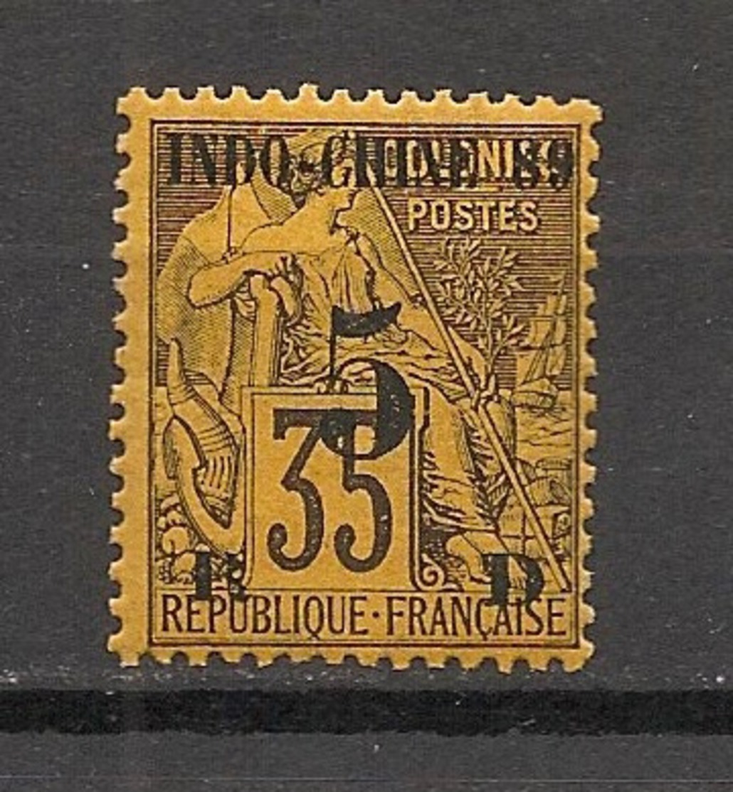Indochine - 1889 - N°Yv. 2 - 5c Sur 35c Violet-noir Sur Jaune - Neuf ** / MNH / Postfrisch - Neufs