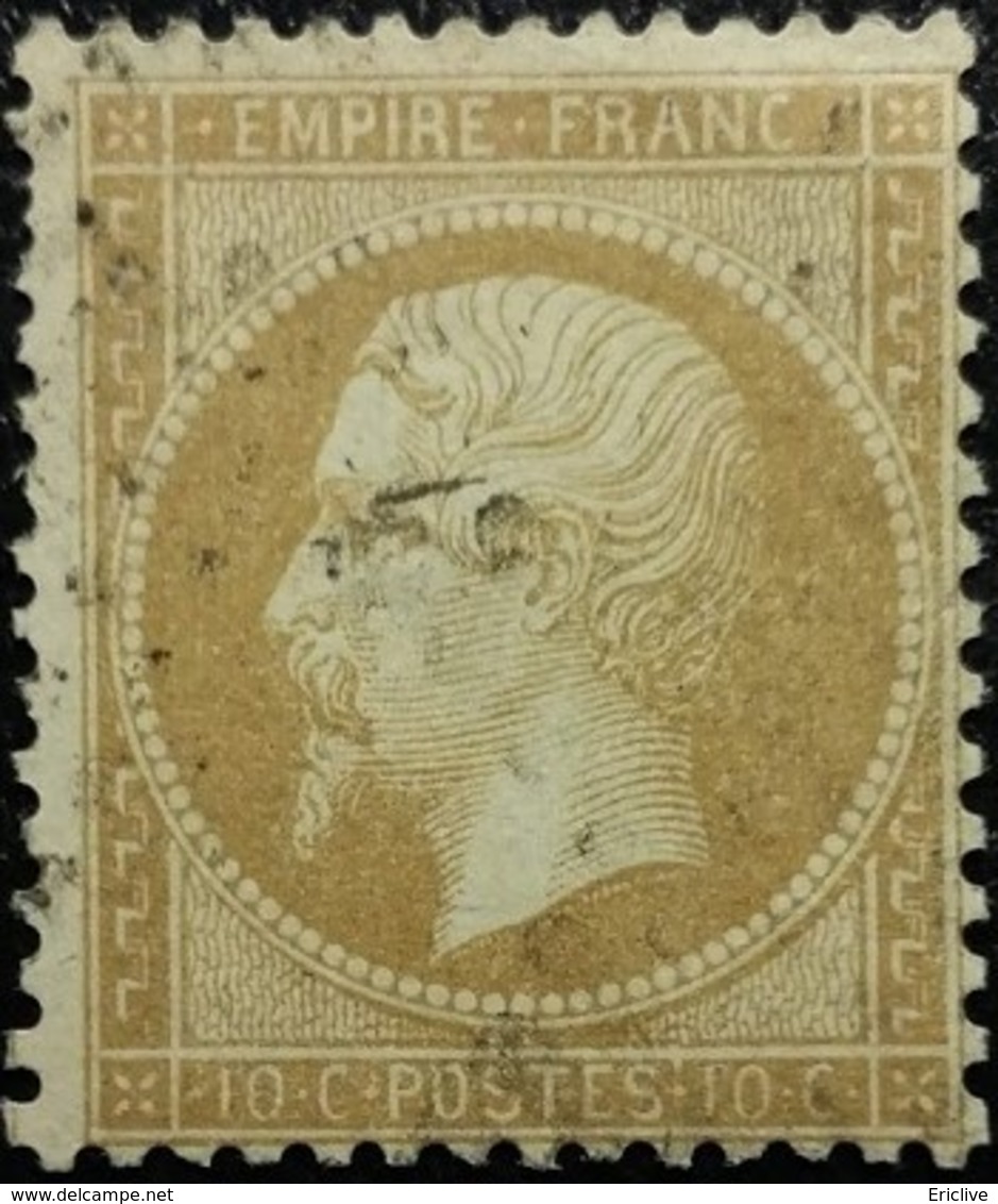 FRANCE Y&T N°21 Napoléon 10c Bistre. Oblitéré étoile De Paris - 1862 Napoleon III