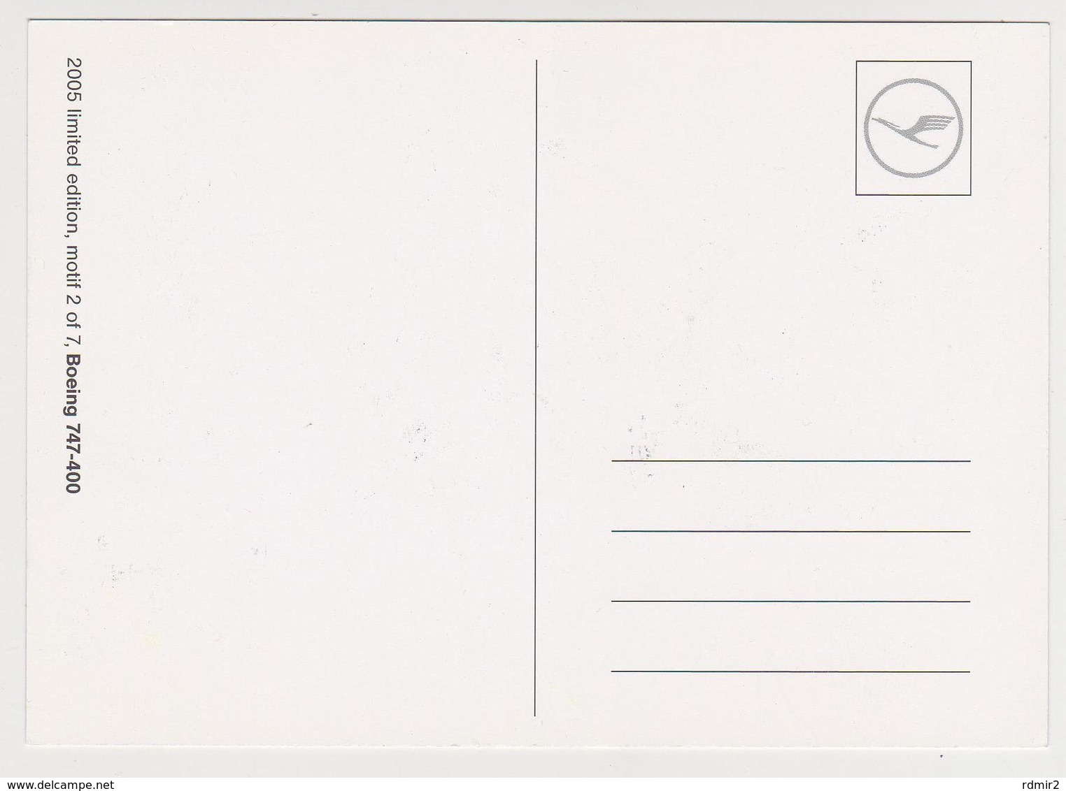 1264/ LUFTHANSA Boeing 747-400. Airline's Official Card (2005). Limited Edition. Unused. - 1946-....: Era Moderna