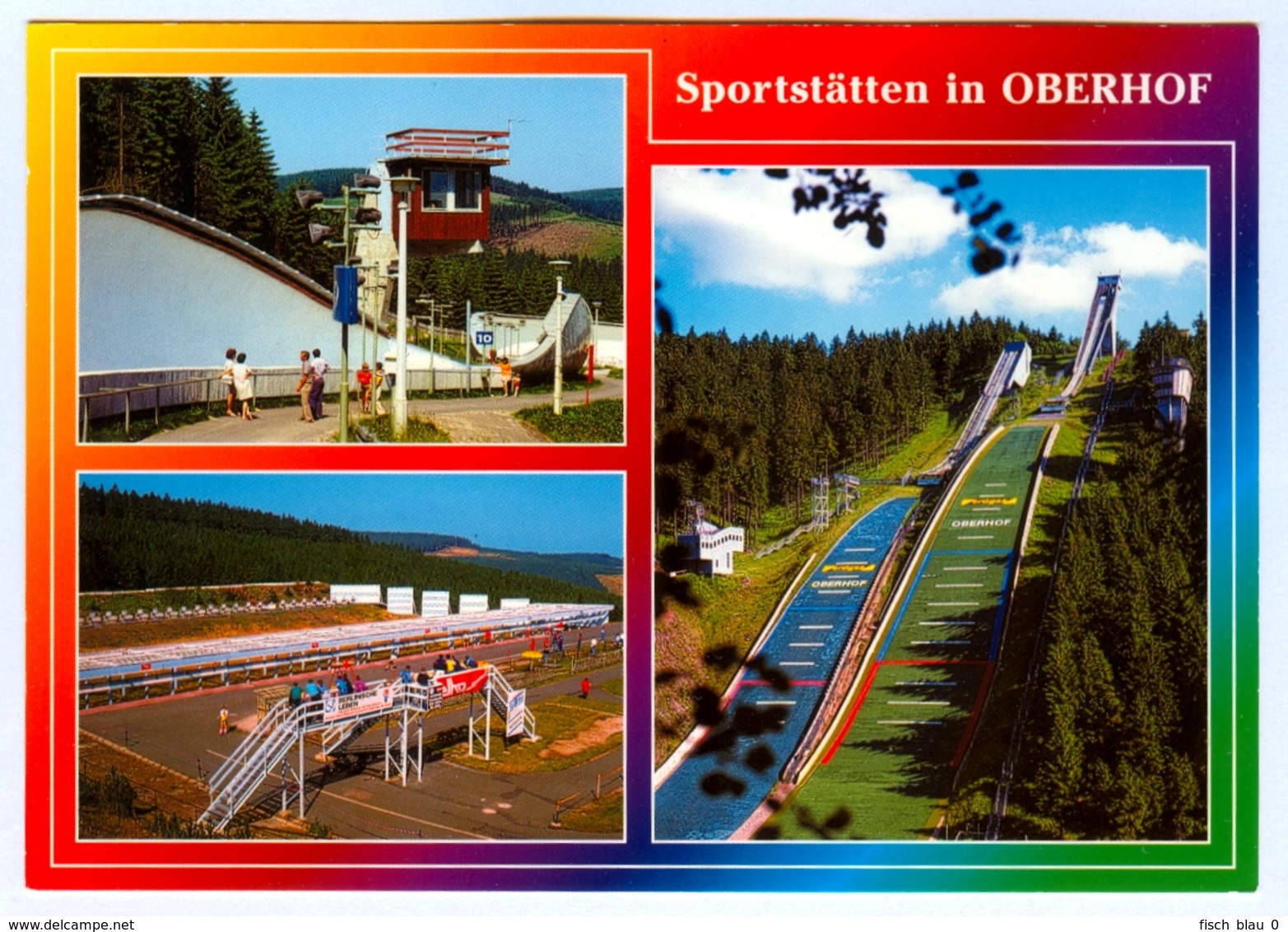 AK Skisprungschanze Kanzlersgrund Bobbahn Rodelbahn Biathlon Oberhof Thüringen DDR - Wintersport