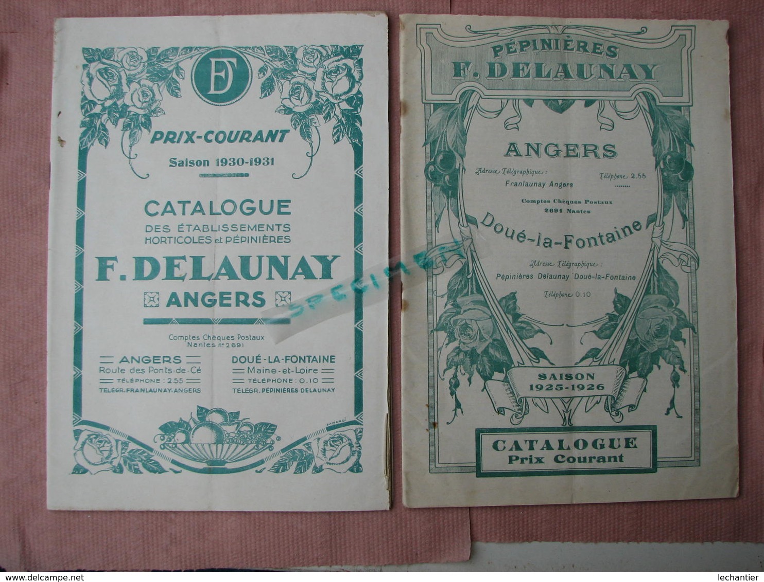 PEPINIERES  DELAUNAY  Angers - Doué La Fontaine 2 Catalogues 1926 Et 1931 TBE D'ensemble - Autres & Non Classés