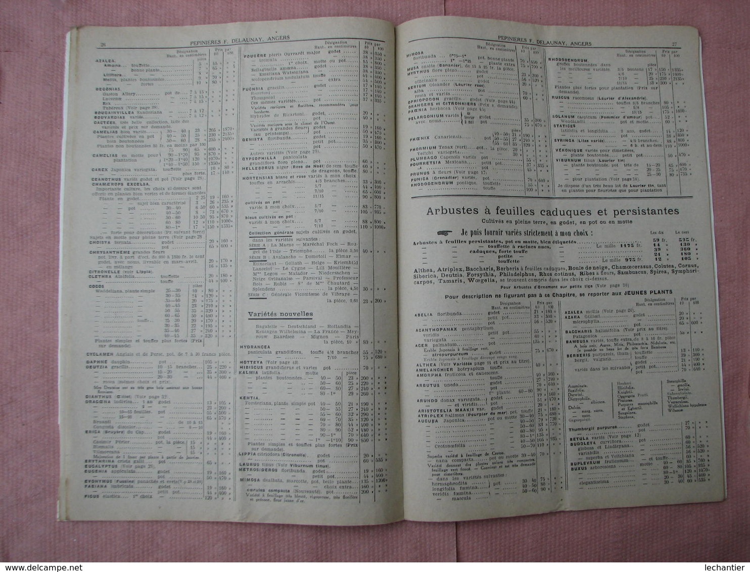 PEPINIERES  DELAUNAY  Angers - Doué La Fontaine 2 Catalogues 1926 Et 1931 TBE D'ensemble - Autres & Non Classés