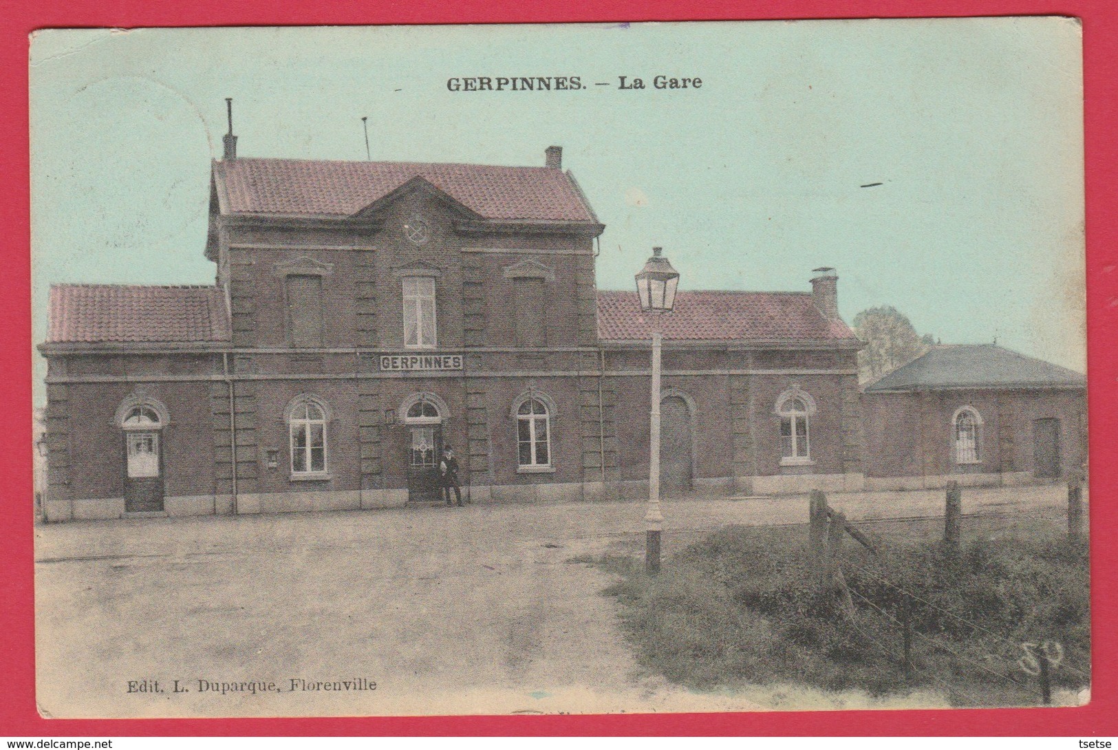 Gerpinnes - Top Carte - La Gare ... Carte Couleur - 1908 ( Voir Verso ) - Gerpinnes