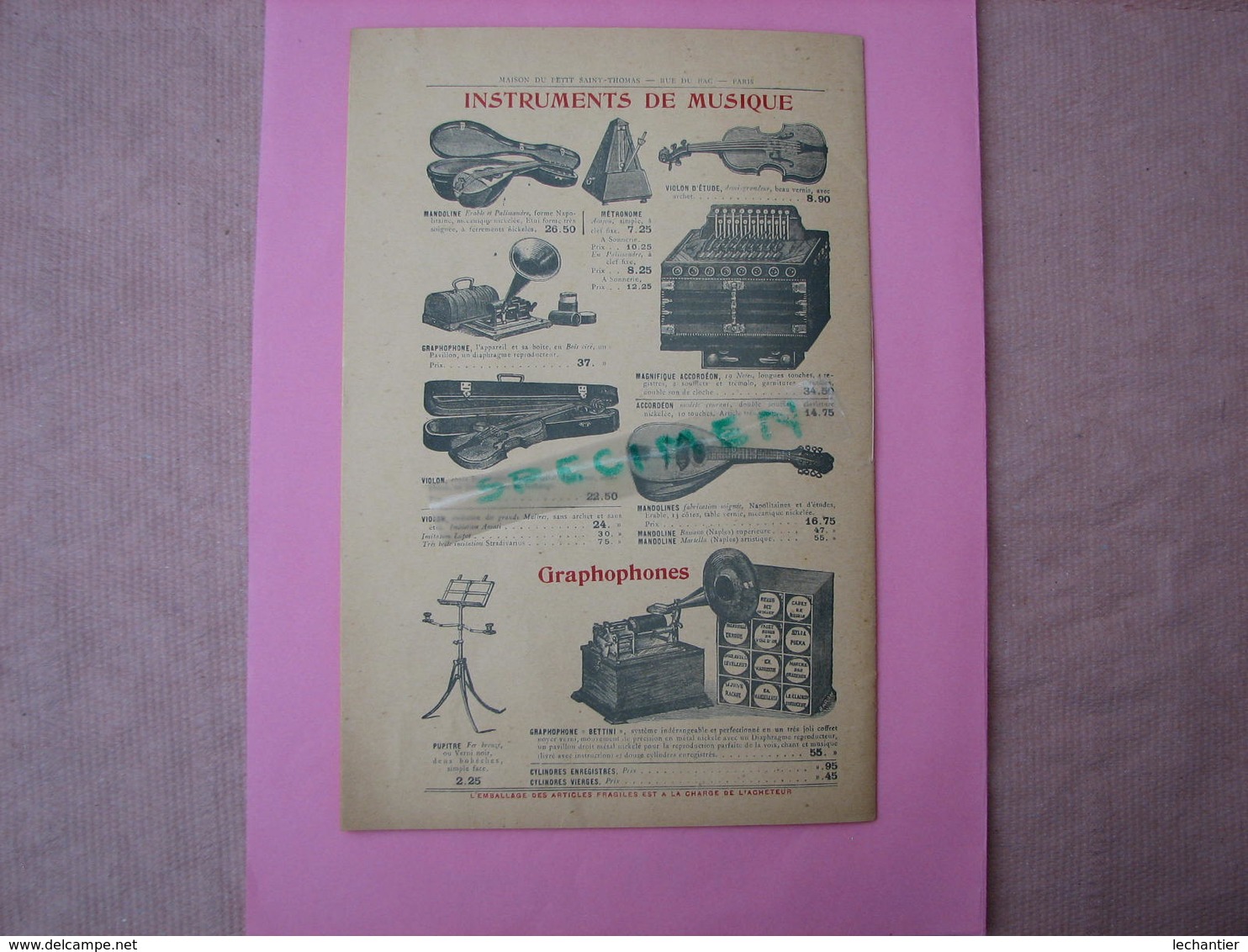 Catalogue MUSIQUE de la Maison du Petit St. Thomas 16 pages 16X24 etat neuf ( vers 1910/1920)