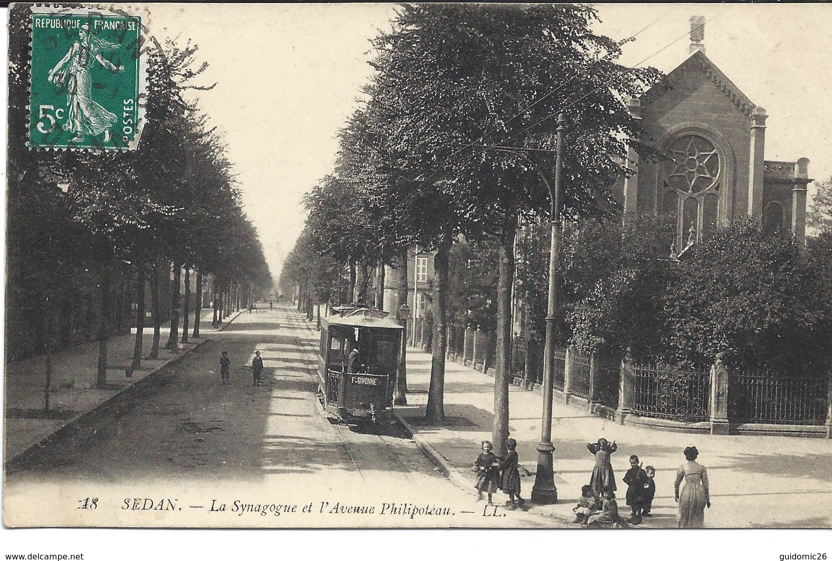 Sedan La Synagogue Et L'avenue Philipoteau - Sedan