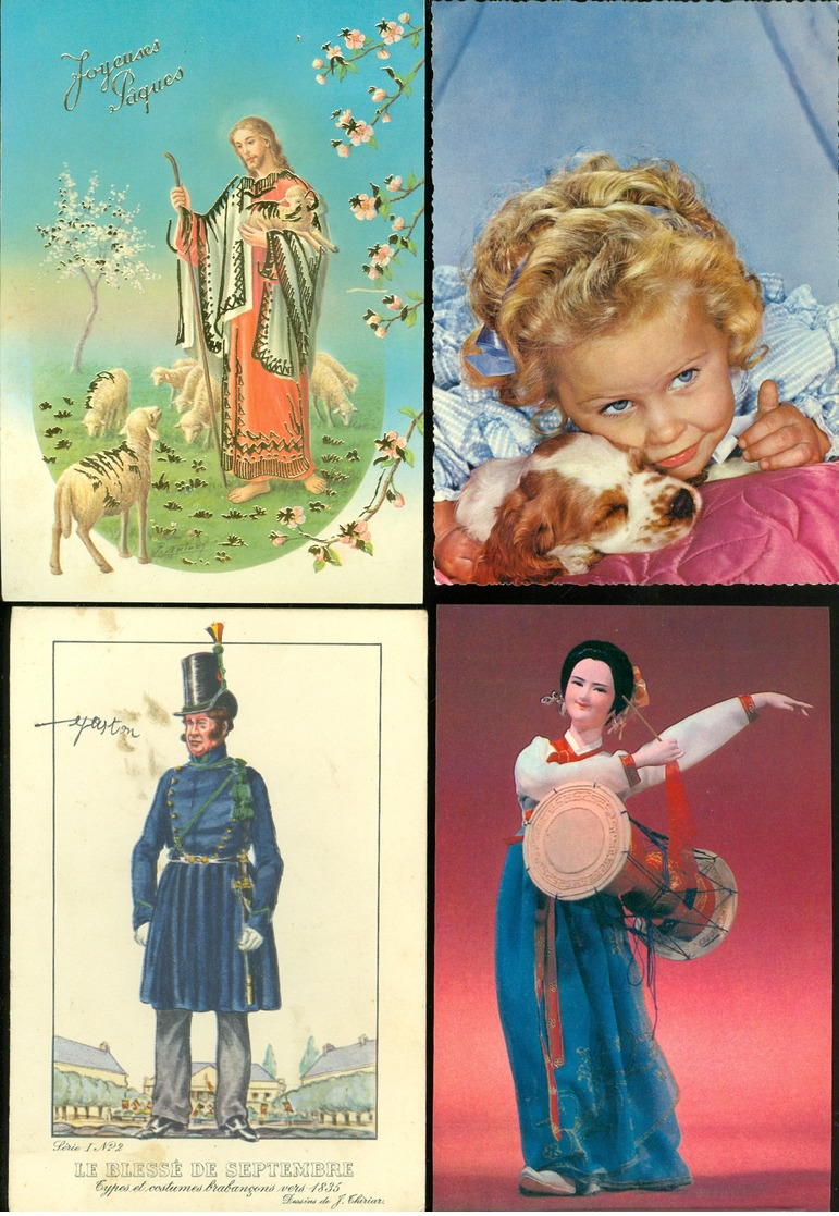 Beau lot de 60 cartes postales de fantaisie grand format  Mooi lot van 60 postakaarten van fantasie groot formaat