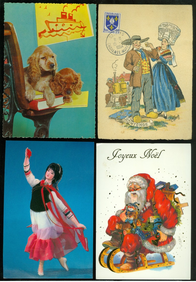 Beau lot de 60 cartes postales de fantaisie grand format  Mooi lot van 60 postakaarten van fantasie groot formaat