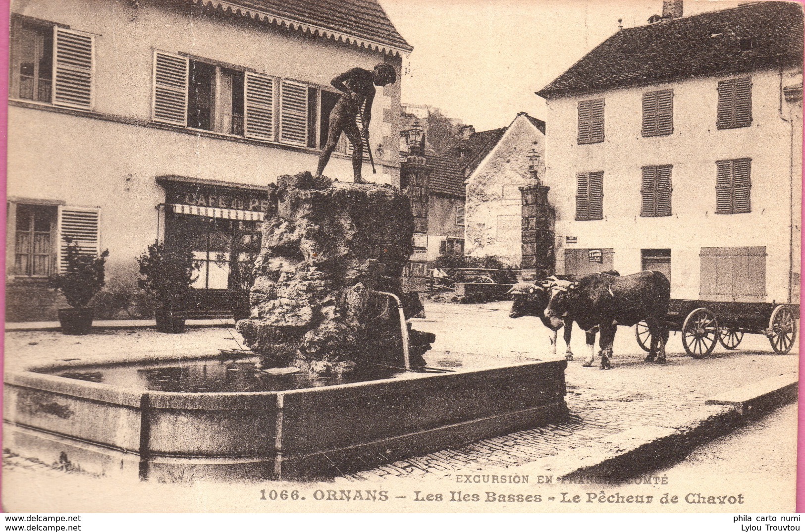 ORNANS - Carte Photo Café Du Pecheur - Place Du Pecheur De Chavot  /  Vallée De La Loue / Doubs - Autres & Non Classés