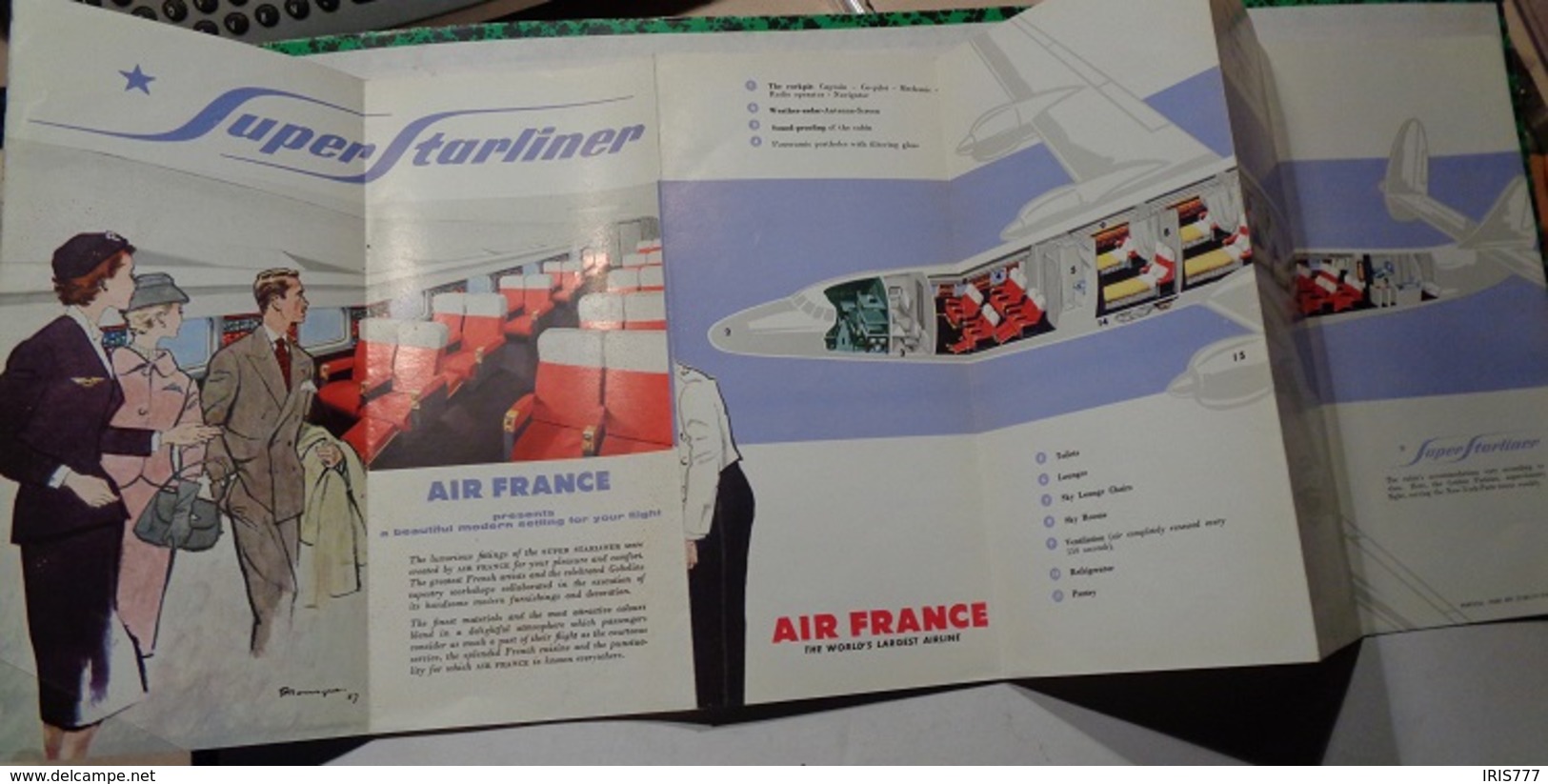 PUBLICITE BROCHURE AIR FRANCE SUPER STARLINER - Pubblicitari