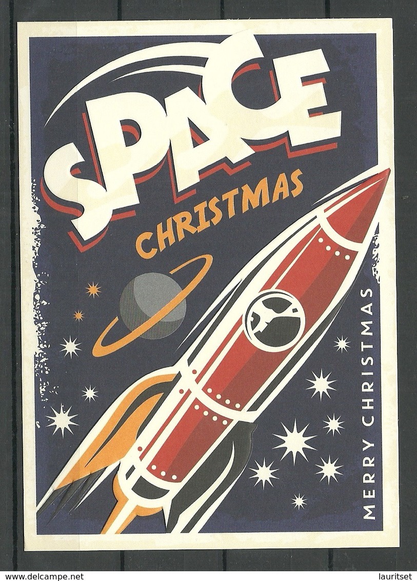 Interesting Embossed Post Card Space Rocket Christmas Weihnachten Peek & Cloppenburg , Unused - Other & Unclassified