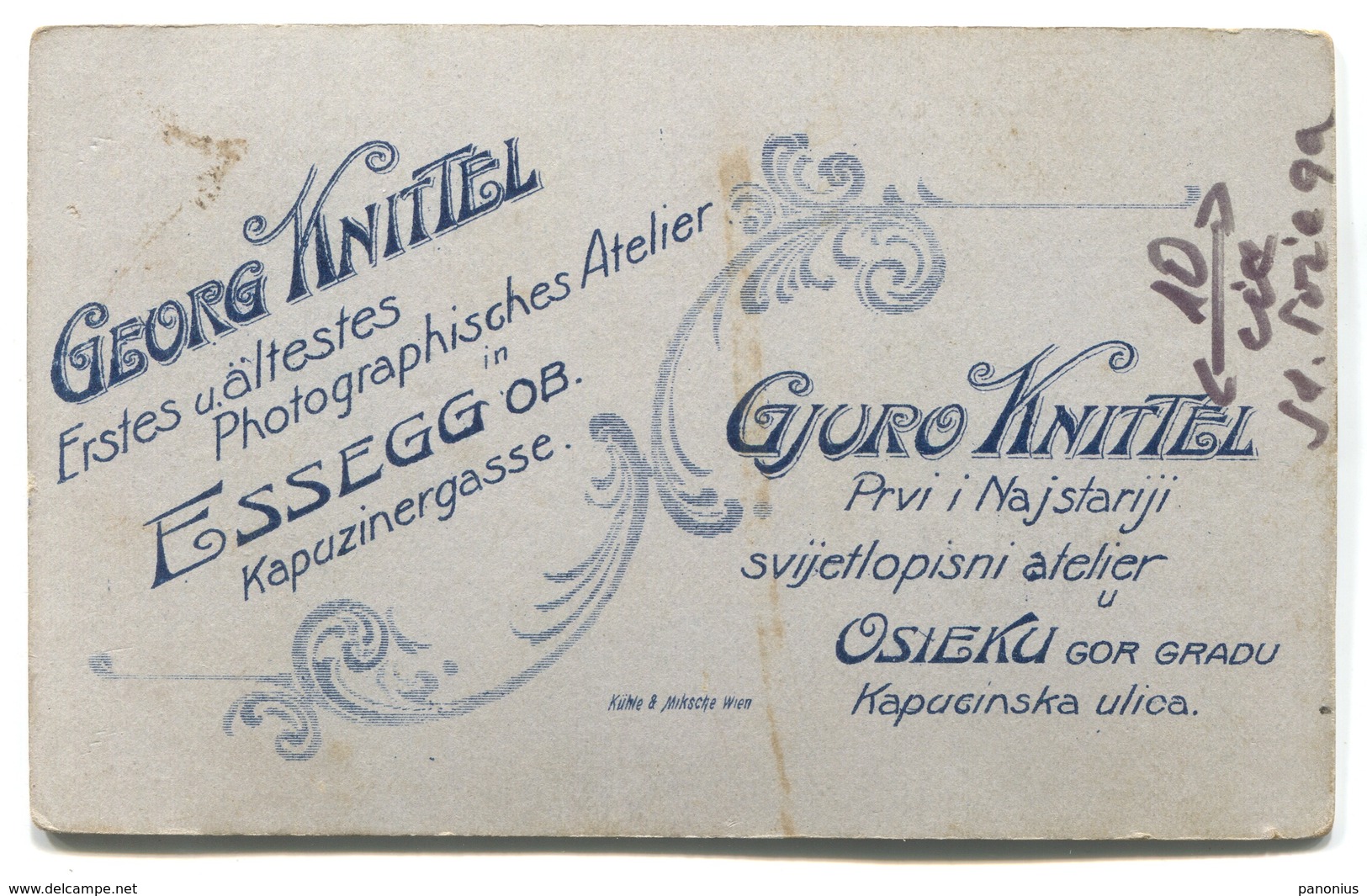 K.u.K. Soldier Medal, Vintage Cabinet Photo On Cardboard, Atelier Georg Knittel Essegg, Osijek Croatia, D 105 X 70 Mm - Dédicacées
