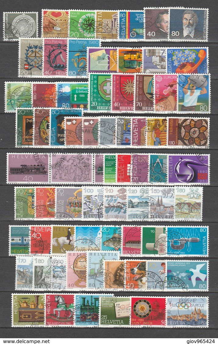 SVIZZERA  Us 1980-1984   N.70 Valori Con N.16 Serie Complete      -     Vedi Foto ! - Gebraucht