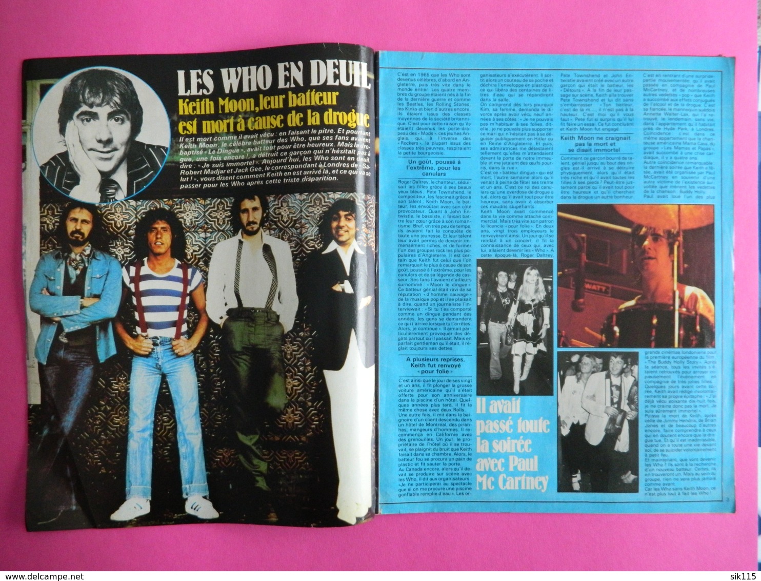 1978 SHEILA - Johnny Hallyday - Vartan - Drucker - Sardou - Balavoine - Deuil Des WHO - MOTO Christian Leon  Et Chemarin - Musique