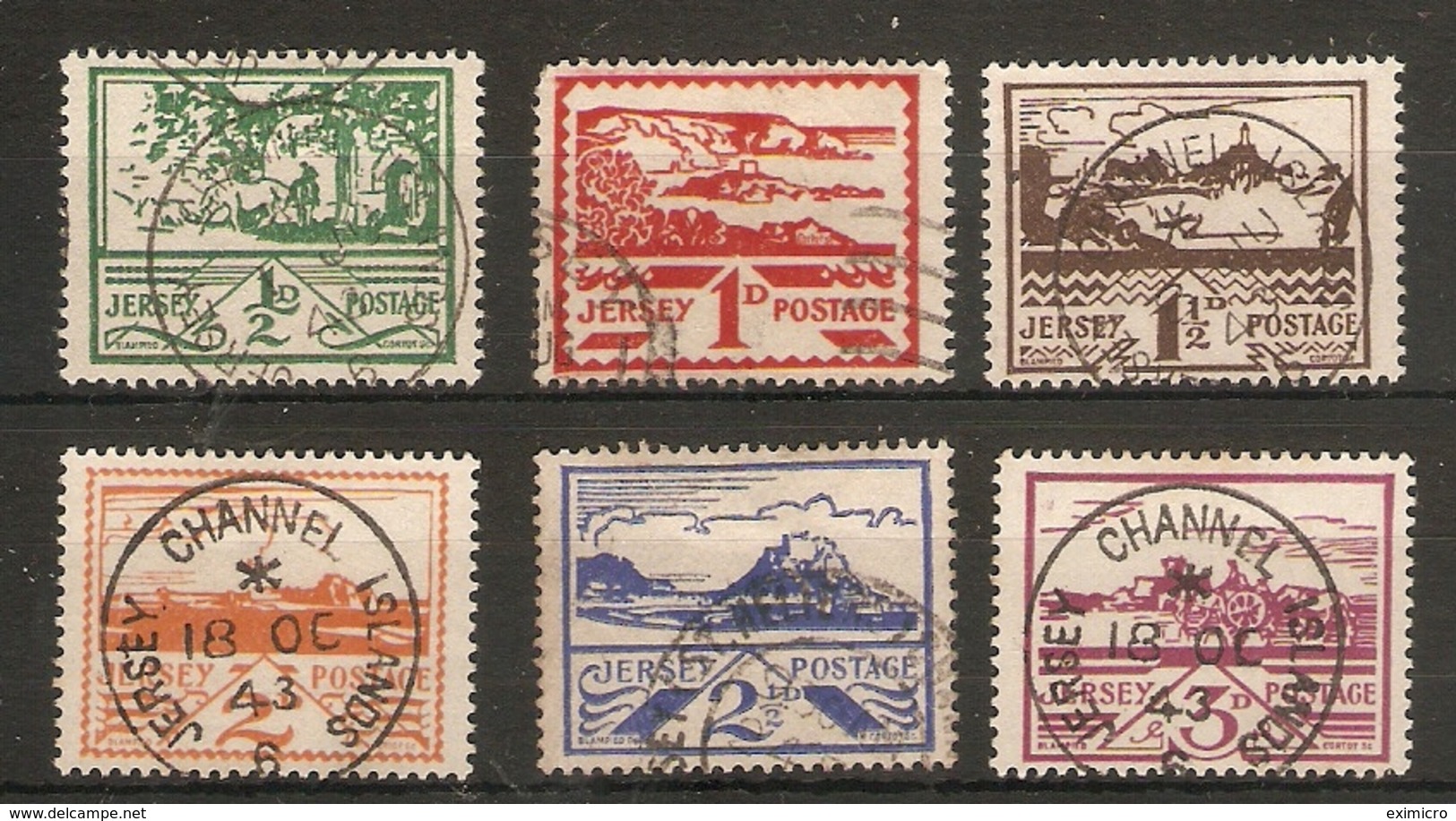 JERSEY 1943 - 1944 VIEWS SET SG 3/8 FINE USED Cat £21 - Jersey