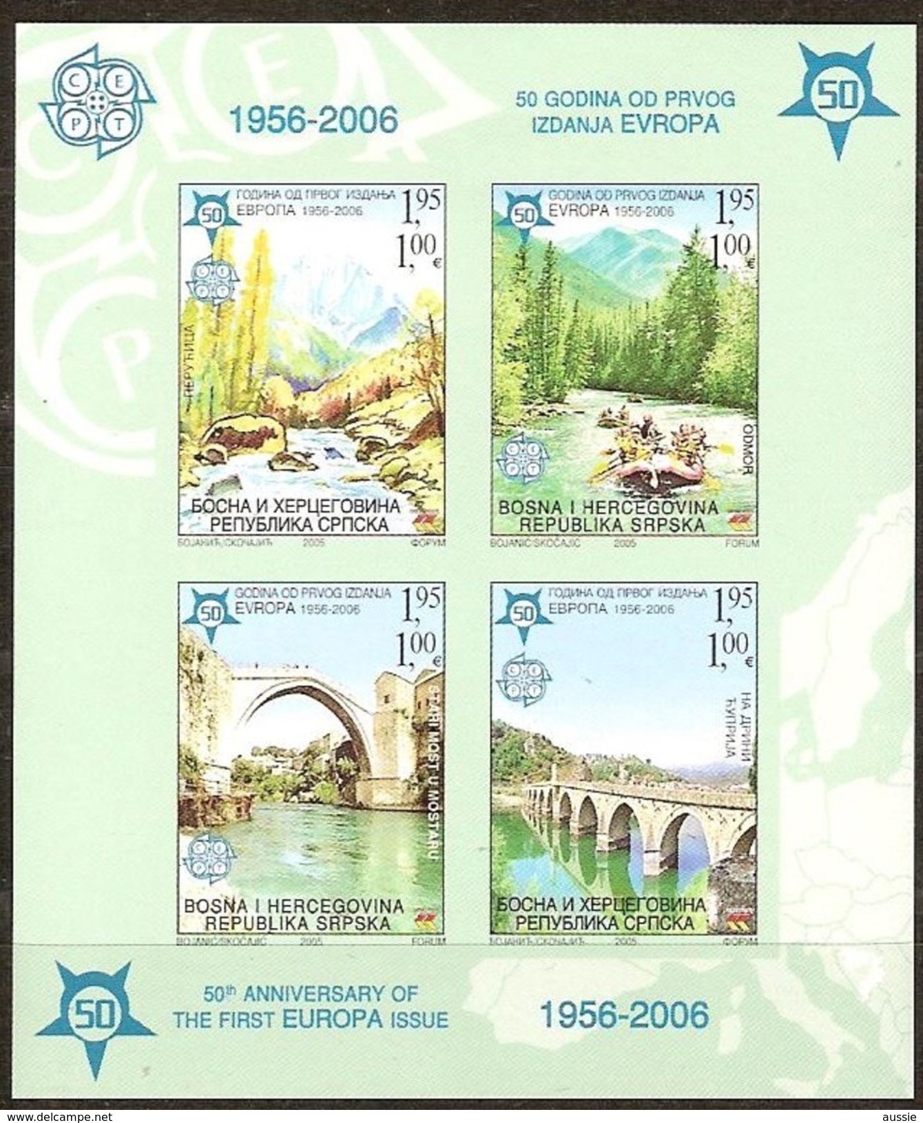 Bosnie-Herzégovine Serbe Pale 2005 Yvertn° Bloc 13 *** MNH Ongetand ND Cote 30 Euro 50 Ans Europa 50 Jaar - Bosnie-Herzegovine