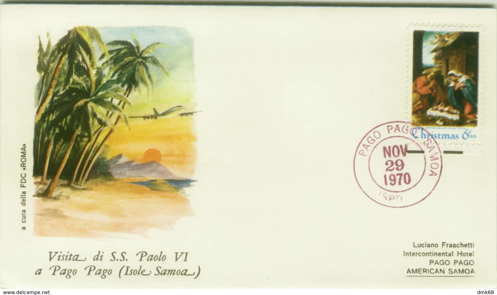 SAMOA ISLANDS - POPE PAUL VI - FIRST DAY ISSUE - STAMP - 29 NOV. 1970 ( BG1) - Samoa Américaine