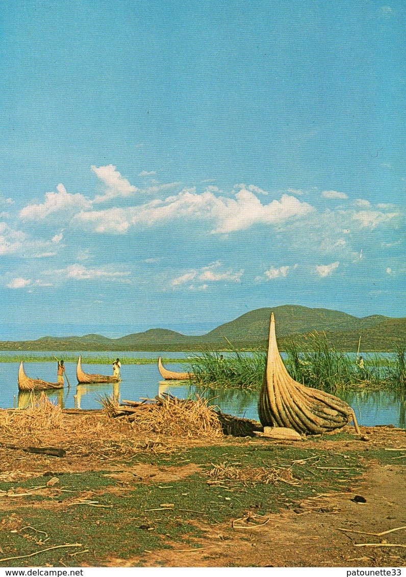 ETHIOPIA REED BOATS ON LAKE MARGUERITA CARTE PHOTO - Ethiopie