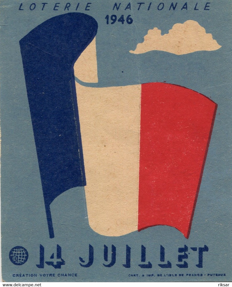 LOTERIE 1946 - Billets De Loterie