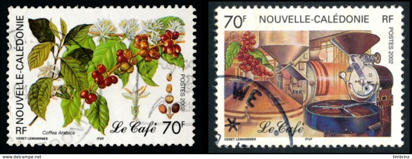 NOUV.-CALEDONIE 2002 - Yv. 869 Et 870 Obl.   Cote= 2,40 EUR - Caféier & Usine, Torréfacteur (2 Val.)  ..Réf.NCE24539 - Usati