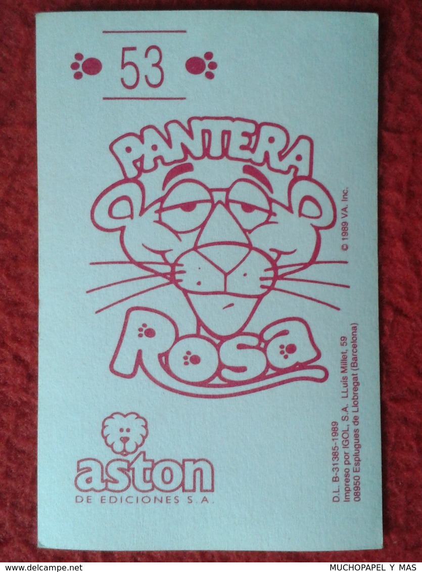 SPAIN 1989 CROMO OLD COLLECTIBLE CARD PEGATINA ADHESIVO STICKER LA PANTERA ROSA THE PINK PANTHER ASTON CHICAGO USA VER F - Otros & Sin Clasificación