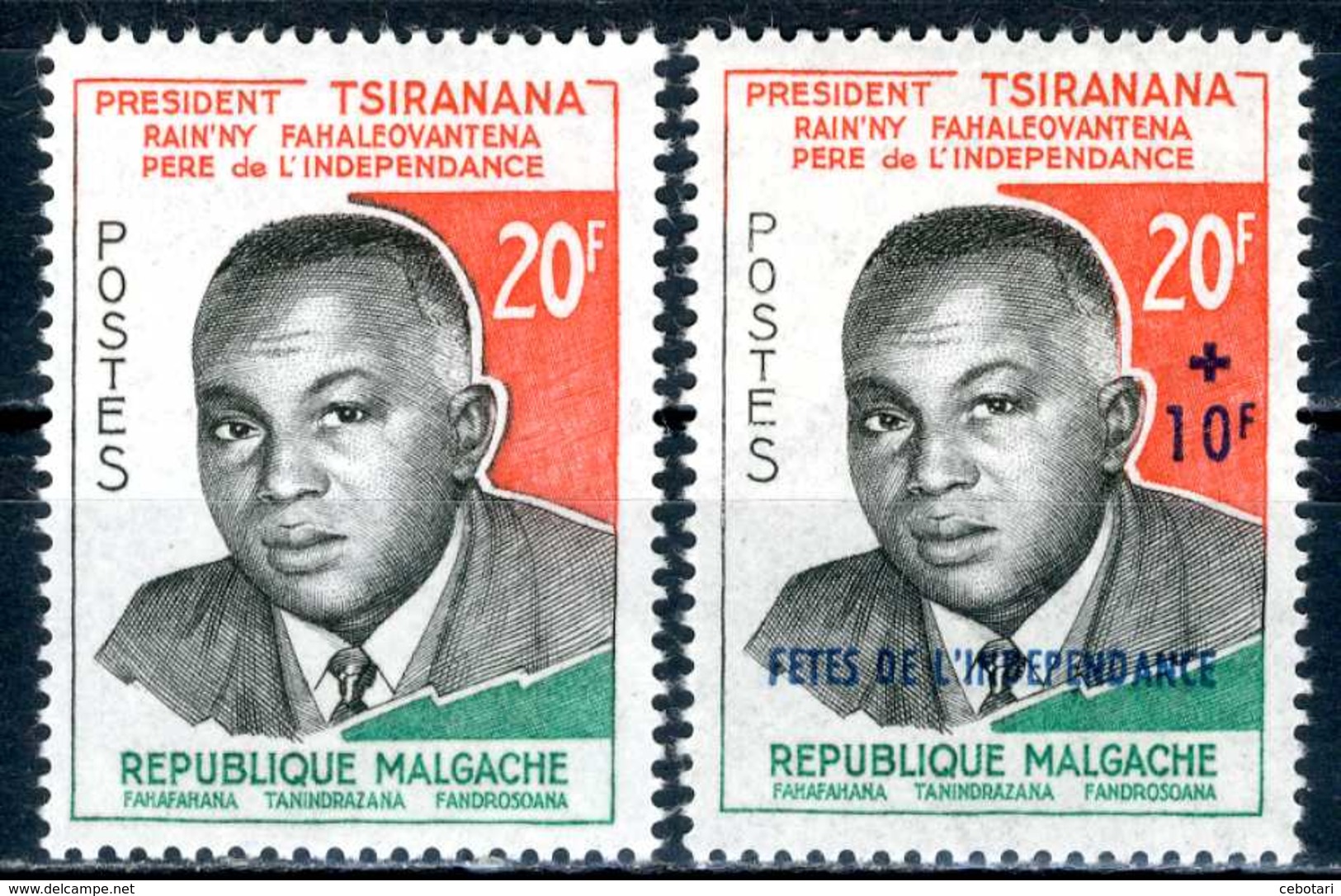 MADAGASCAR 1960** - Presidente Tsiranana - 2 Val. MNH, Come Da Scansione. - Madagascar (1960-...)