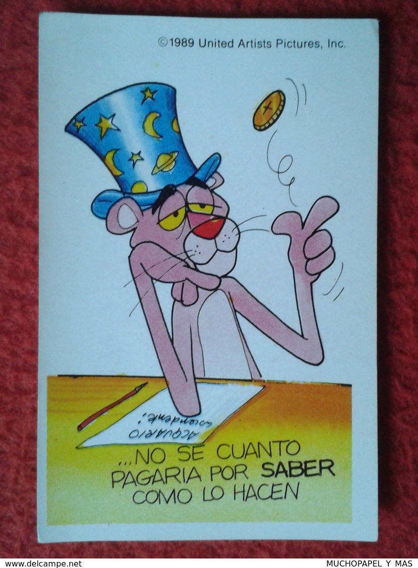 SPAIN 1989 CROMO OLD COLLECTIBLE CARD PEGATINA ADHESIVO STICKER LA PANTERA ROSA THE PINK PANTHER ASTON UNITED ARTISTS VE - Otros & Sin Clasificación