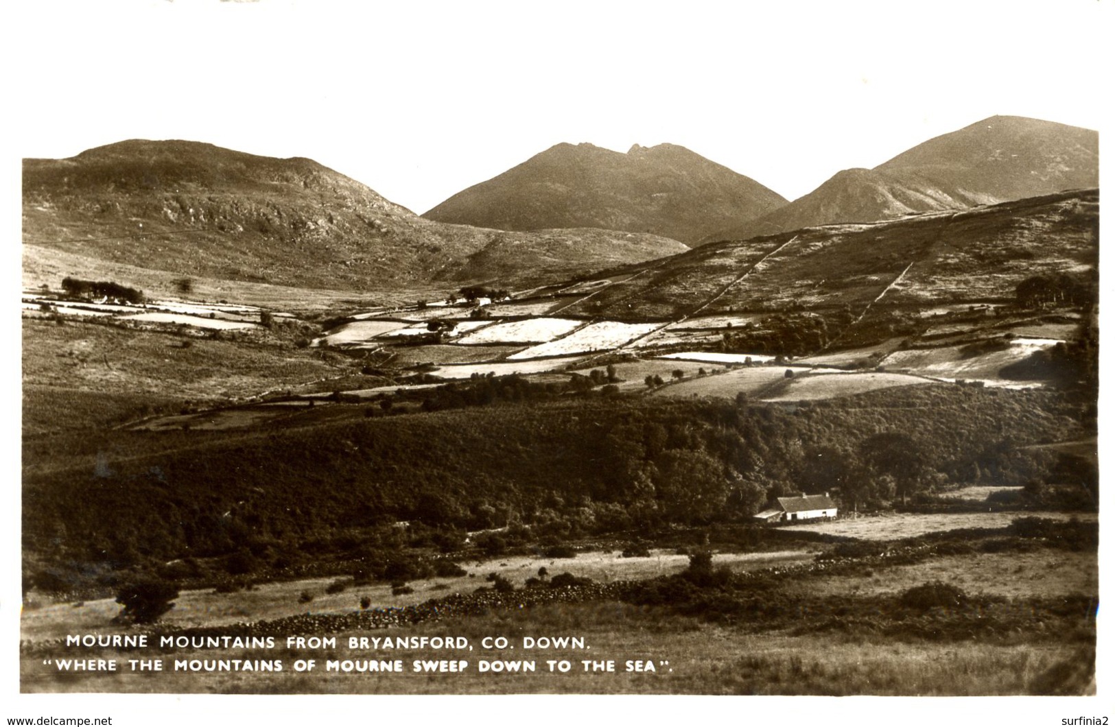 IRELAND - Co DOWN - MOURNE MOUNTAINS FROM BRYANSFORD RP  I-209 - Down