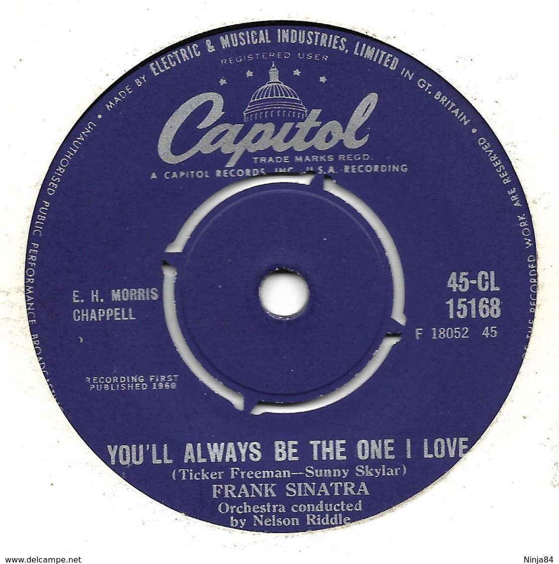 SP 45 RPM (7")   Frank Sinatra  "  You'll Always Be The One I Love  " Angleterre - Jazz