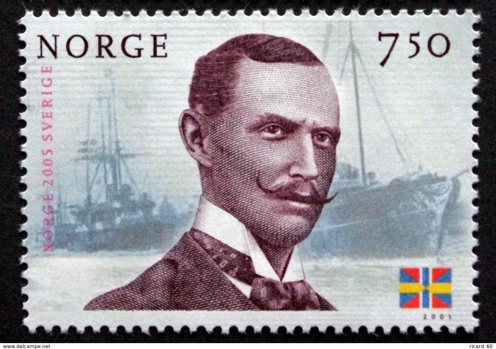 Timbres Neufs De Norvège N°1478 Yt, 100 Ans De La Dissolution De L'union Avec La Suède, 2005, Roi Haakon VII - Unused Stamps