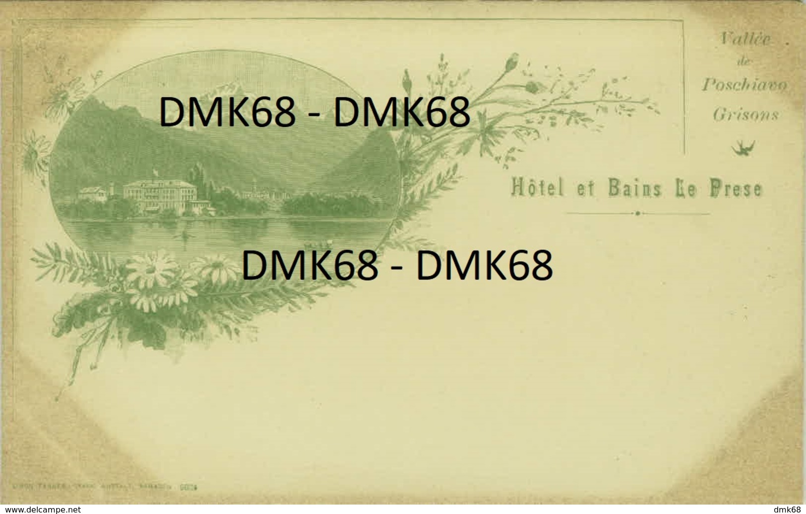 SWITZERLAND - VALLEE DE POSCHIAVO - GRISONS - HOTEL ET BAINS LE PRESSE - BY SIMON TANNER - 1890s ( BG2307) - Poschiavo