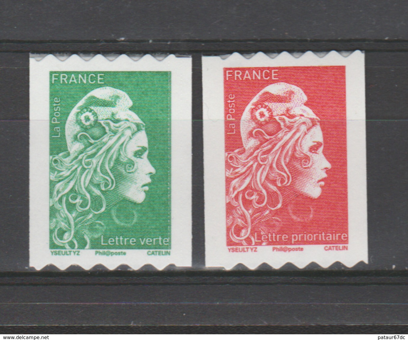 FRANCE / 2018 / Y&T N° AA 1601/1602 ** : Marianne D'YZ (roulettes Adhésives) TVP LV & LP - ** Etat D'origine - Autres & Non Classés