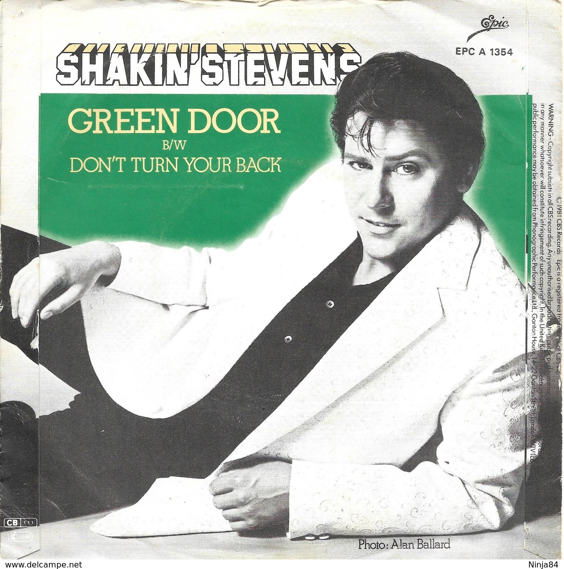 SP 45 RPM (7")   Shakin' Stevens  "  Green Door  "  Angleterre - Rock