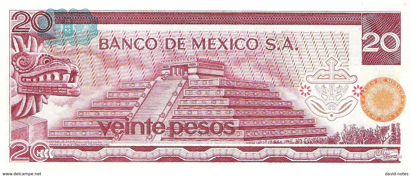 Mexico - Pick 64 - 20 Pesos 1977 - Unc - Messico