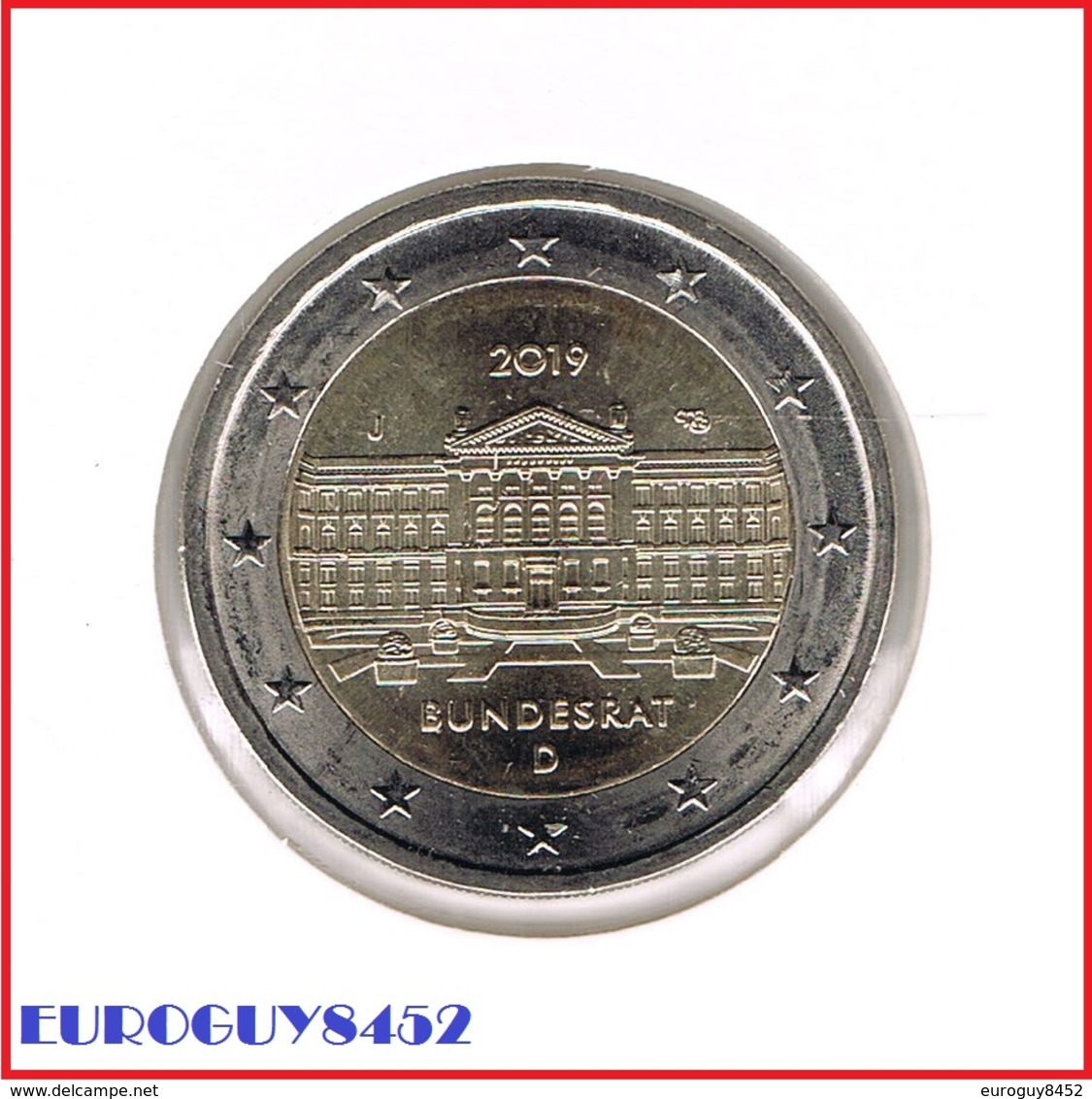 DUITSLAND - 2 € COM. 2019 UNC - BONDSRAAD - LETTER J - Allemagne