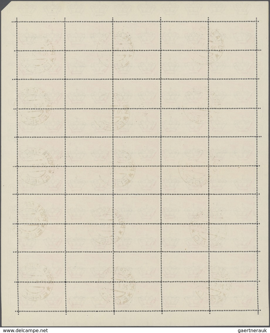 Ägäische Inseln: 1934, Aegean Islands. Lot with 6 different, complete sheets of 50 stamps each: 20c