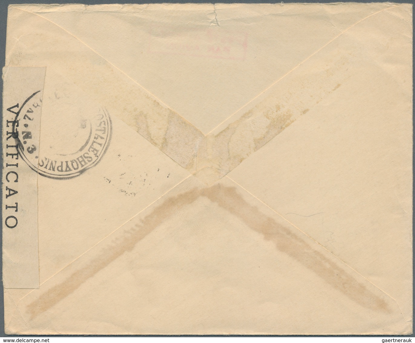 Albanien: 1940. Air Mail Envelope (tear At Top, Flap Missing) Addressed To Switzerland Bearing Alban - Albanie