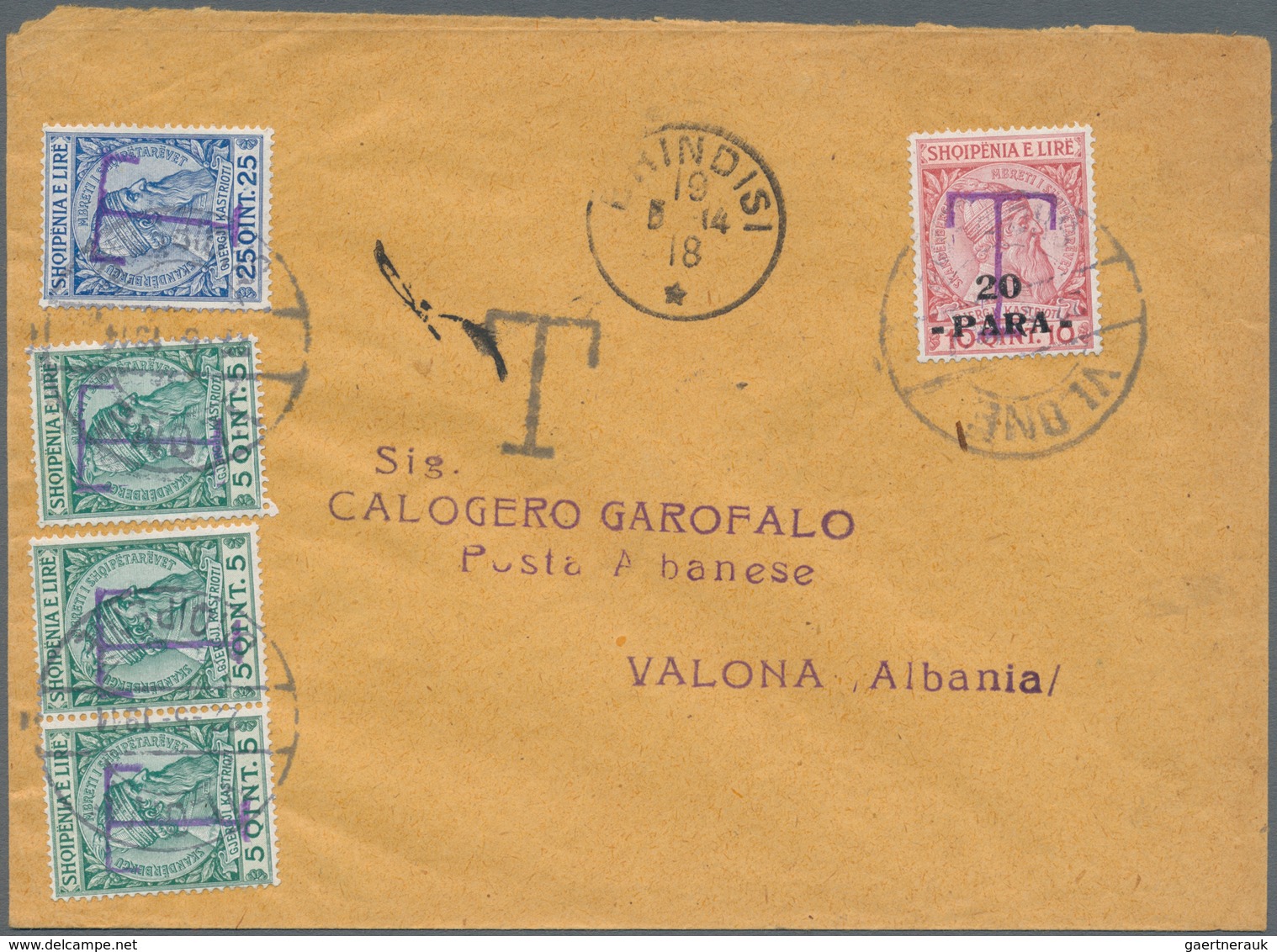 Albanien - Portomarken: 1914, An Unfranked Letter To An Official Of The Albanian Post Office., With - Albania