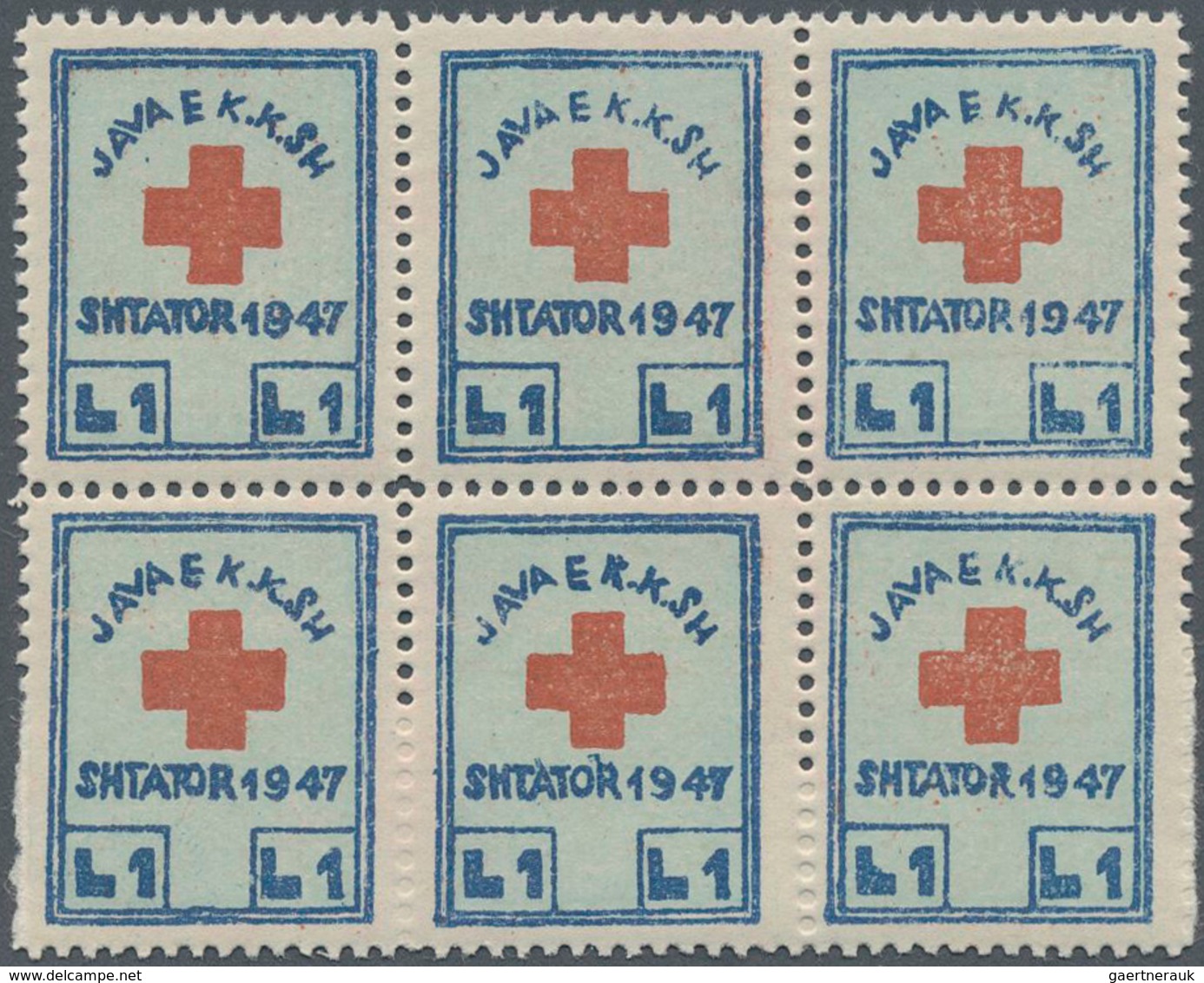 Albanien - Zwangszuschlagsmarken: 1947, Compulsory Surcharge Stamp For Albanian Red Cross 1 L. Blue/ - Albania