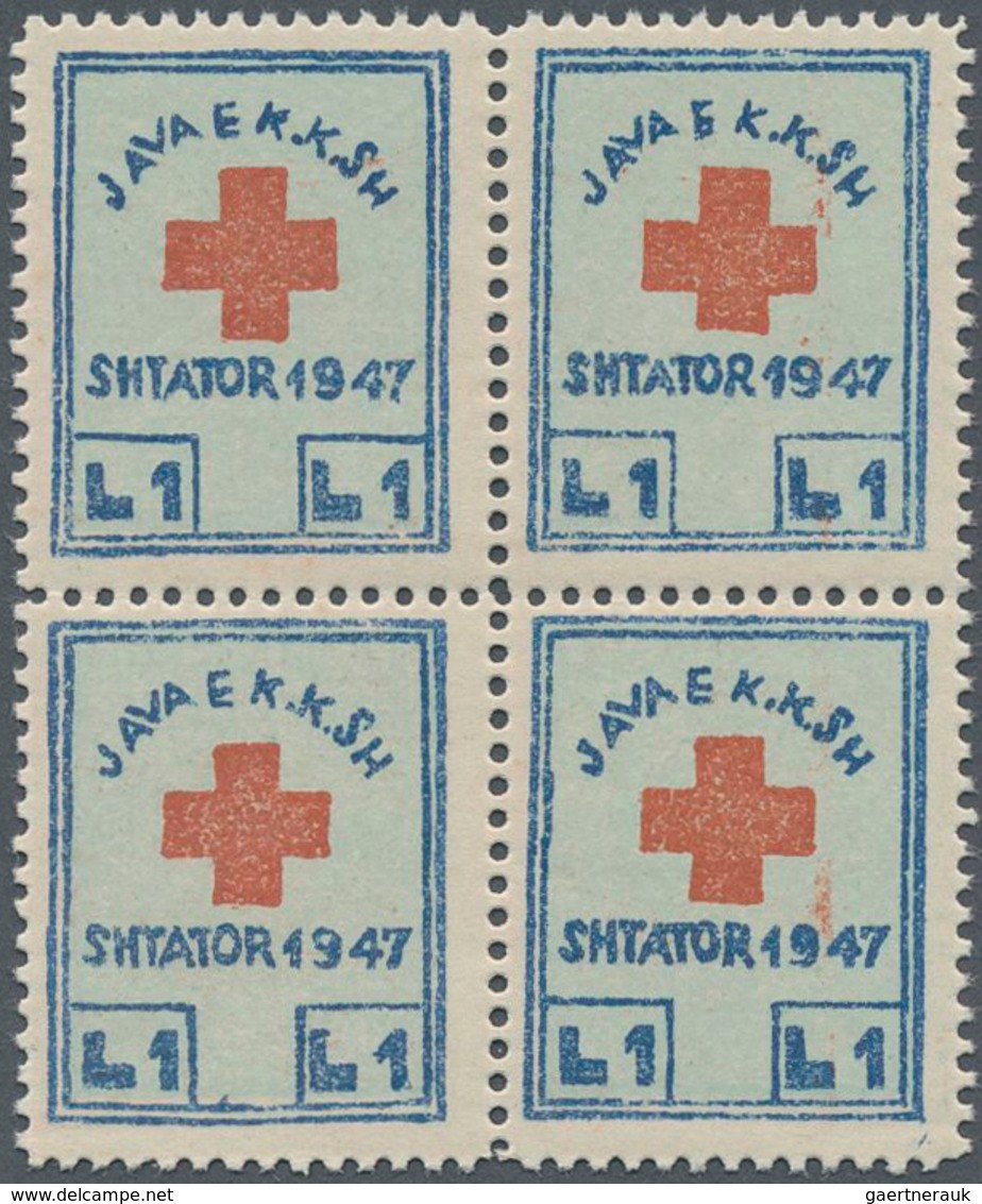 Albanien - Zwangszuschlagsmarken: 1947, Compulsory Surcharge Stamp For Albanian Red Cross 1 L. Blue/ - Albanië