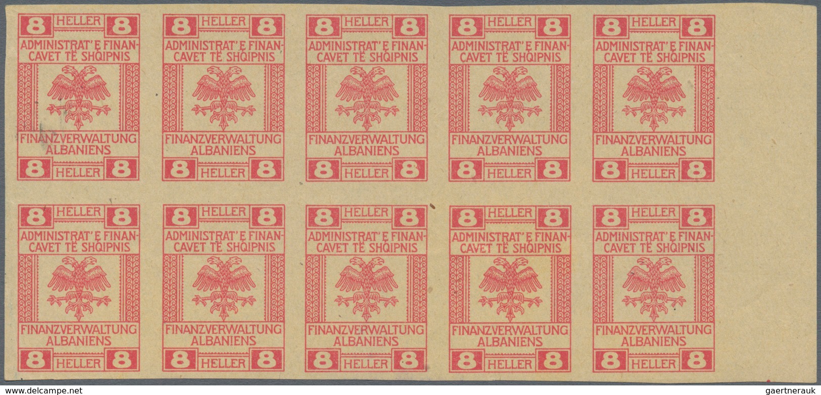 Albanien - Besonderheiten: 1919 Appr.: Proofs For Fiscal Stamps With German Inscript "FINANZVERWALTU - Albania