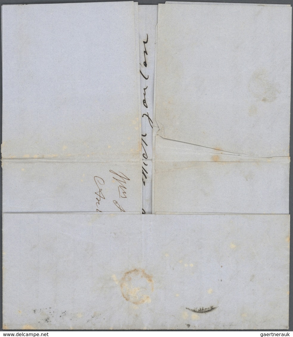 Belgien: 1855 (Apr. 13), "Forwarded By AUGUST ANDRE ANTWERP" B/s On Full Entire Letter Sent From "AN - Lettres & Documents