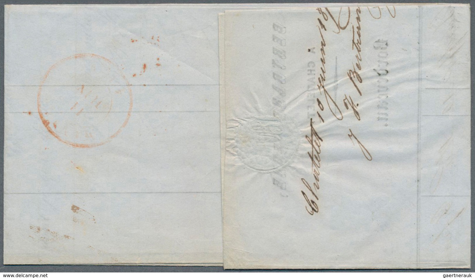 Belgien: 1854, 10c. Brown, Fresh Colour, Touched To Huge Margings, Single Franking On Lettersheet Fr - Covers & Documents