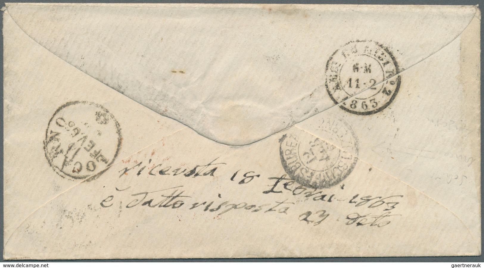 Belgien: 1856/1863, Two Insufficiently Paid 20c. Blue Entires To France Resp. Switzerland: 1856 Lett - Briefe U. Dokumente