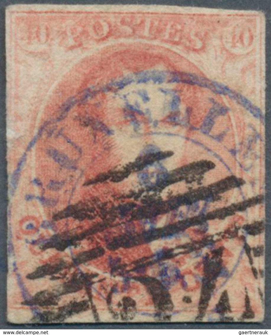 Belgien: 1851/1854, 40c. Rose, Fresh Colour, Full Margins (some Nicks At Left), Oblit. By Numeral "2 - Lettres & Documents