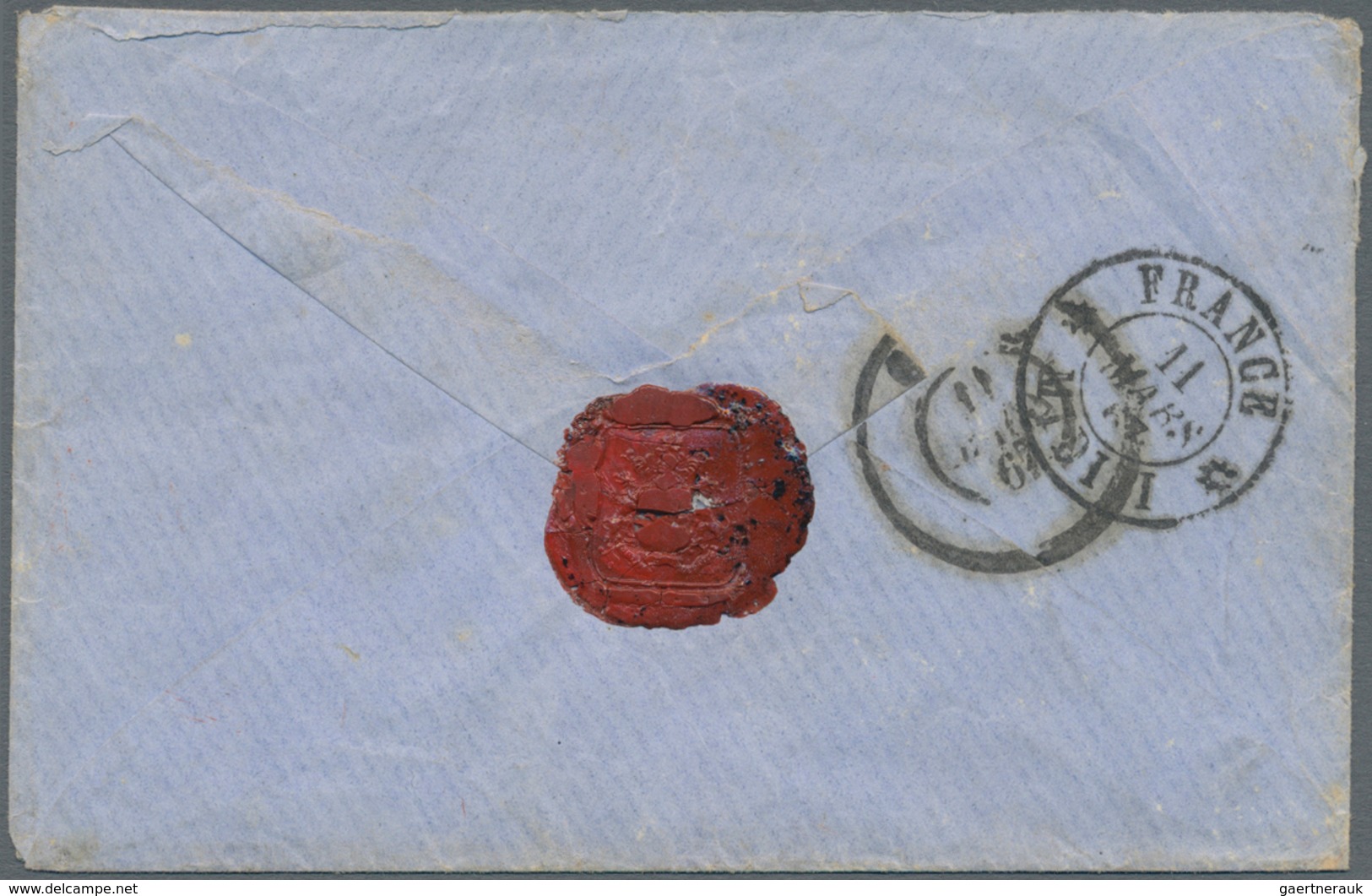 Belgien: 1865-66 40c. Rose, Perf 12½, Used On Cover FROM MARSEILLES To Gand, Belgium Tied By French - Covers & Documents