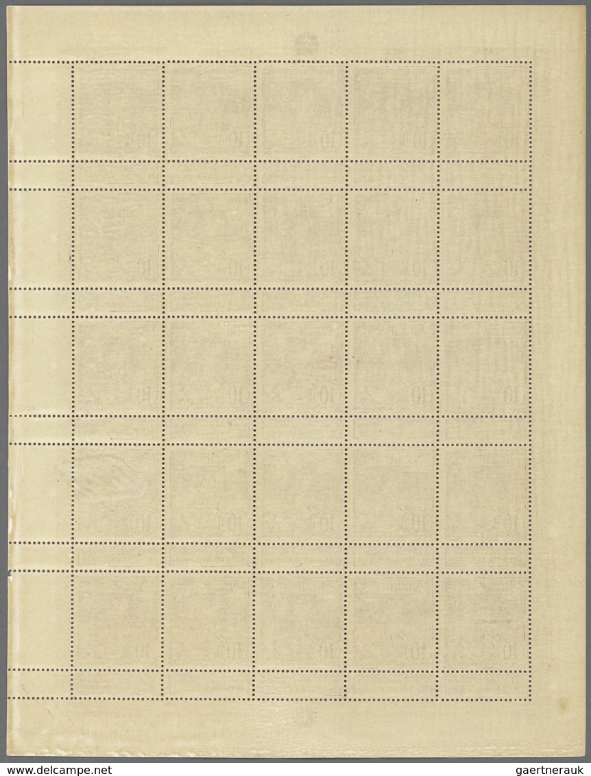 Belgien: 1896, Ausstellung Brüssel 5 C Und 10 C Braun Je Im Vollständigen Bogen Zu 25 Marken Postfri - Briefe U. Dokumente