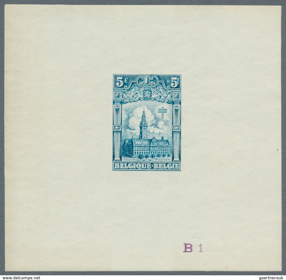 Belgien: 1928, Tuberculosis Fighting, 5fr.+5fr. "Leuven University", Set Of 20 Epreuves In Different - Lettres & Documents